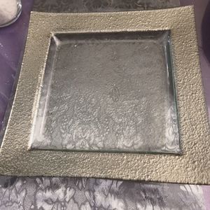 Set of 4 Z Gallerie Silver Dinner Plates